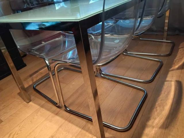 TOBIAS Cadeiras transparente/cromado IKEA