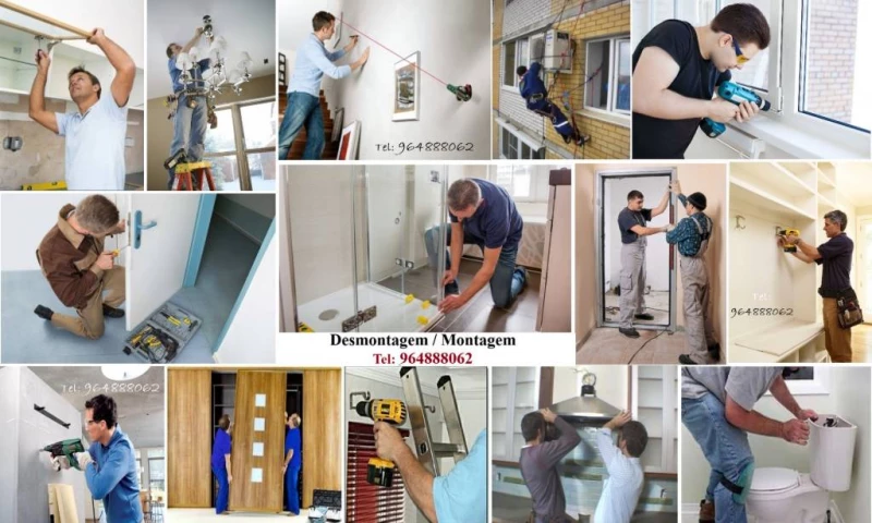 MONTAGEM de Móveis, Aparelhos, Equipamentos, .   desmontagem, instalação, fixação, reparação, .