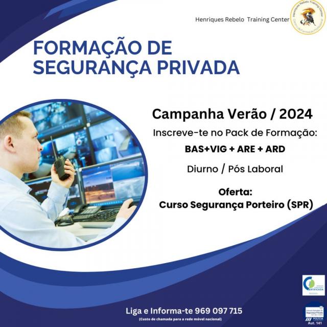 Formação de segurança Privada - Campanha Verão/2024