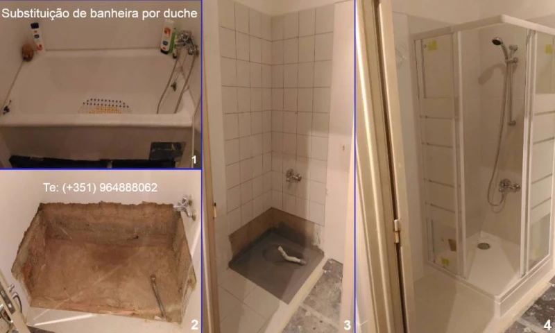 Substituição Banheira por Base de Duche, Lisboa — 10/12