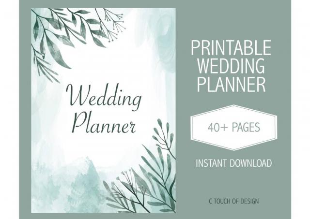 Printable Wedding Planner, Engagement Gift, Wedding Checklist - PDF