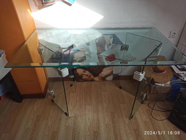 Mesa de vidro grosso para escritório