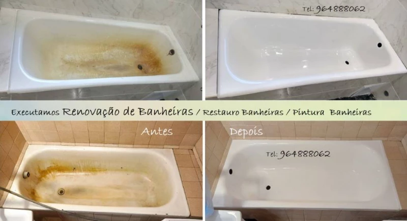 Renovação Banheiras, Restauro de banheiras, Pintura de Banheiras - esmaltagem, vitrificação, .., Lisboa — 6/12