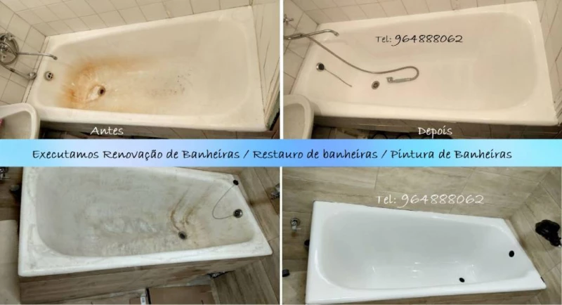 Renovação Banheiras, Restauro de banheiras, Pintura de Banheiras - esmaltagem, vitrificação, .., Lisboa — 8/12